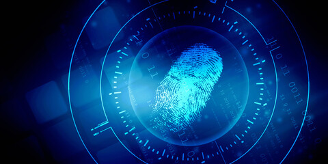 
Fingerprint Scanning Technology Concept 2d Illustration