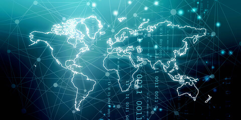 2d illustration world map abstract background