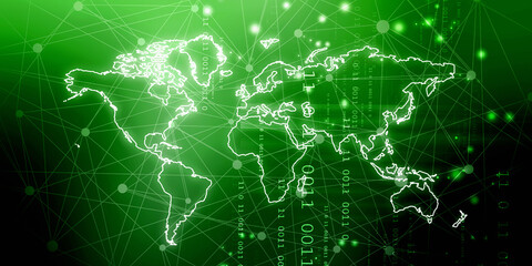 2d illustration world map abstract background