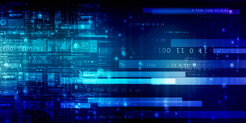 Fototapeta premium 2d illustration Abstract futuristic electronic circuit technology background 