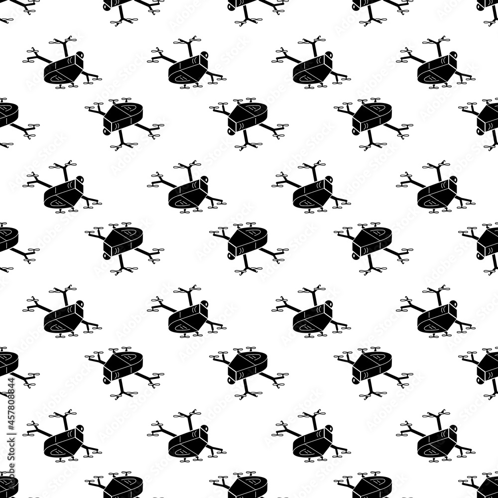 Poster small copter drone pattern seamless background texture repeat wallpaper geometric vector