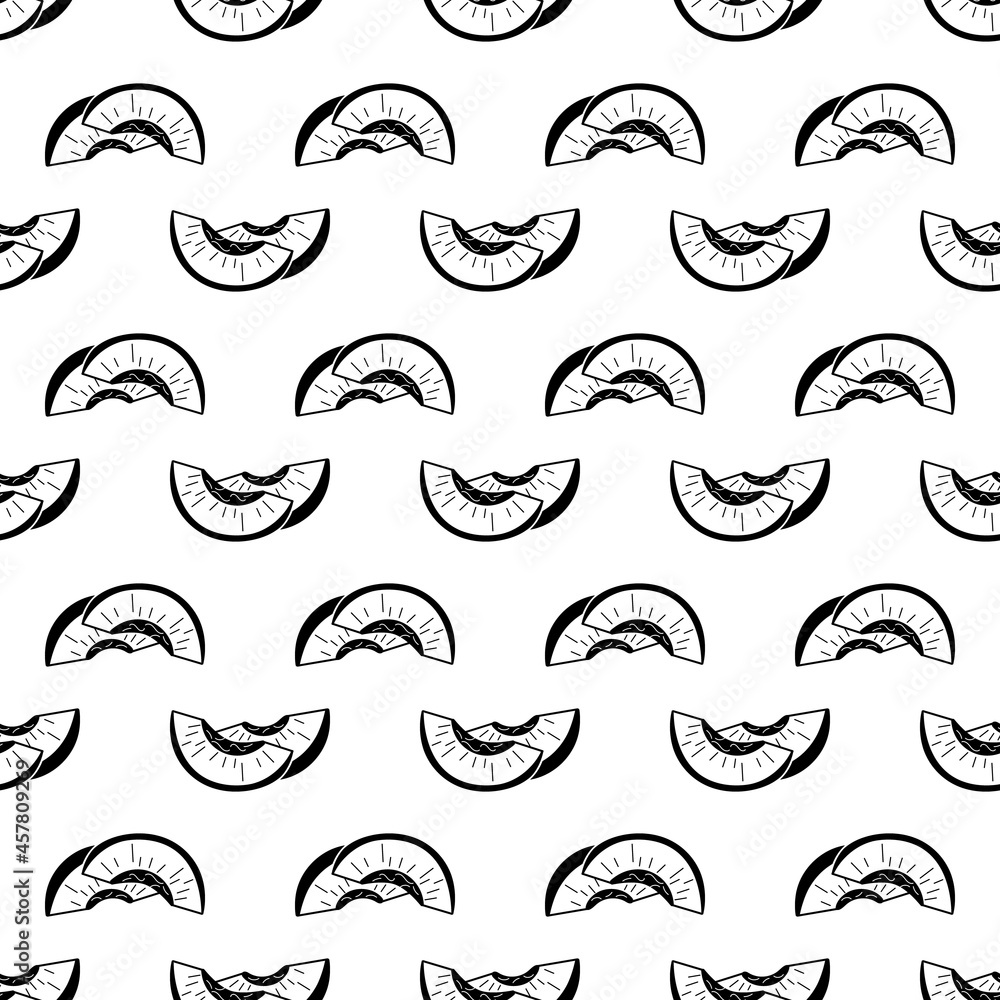 Poster peach slice pattern seamless background texture repeat wallpaper geometric vector