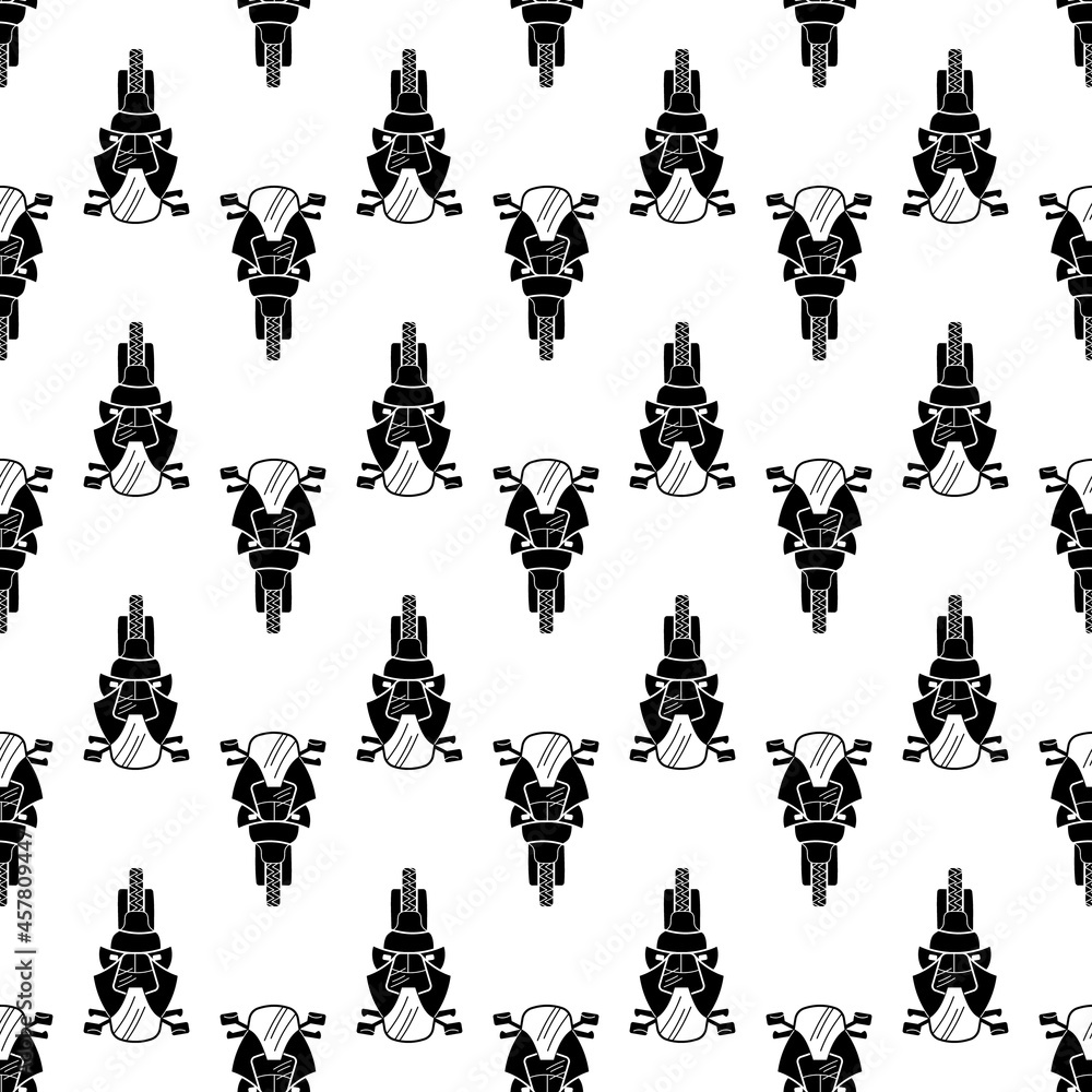 Poster front of scooter pattern seamless background texture repeat wallpaper geometric vector