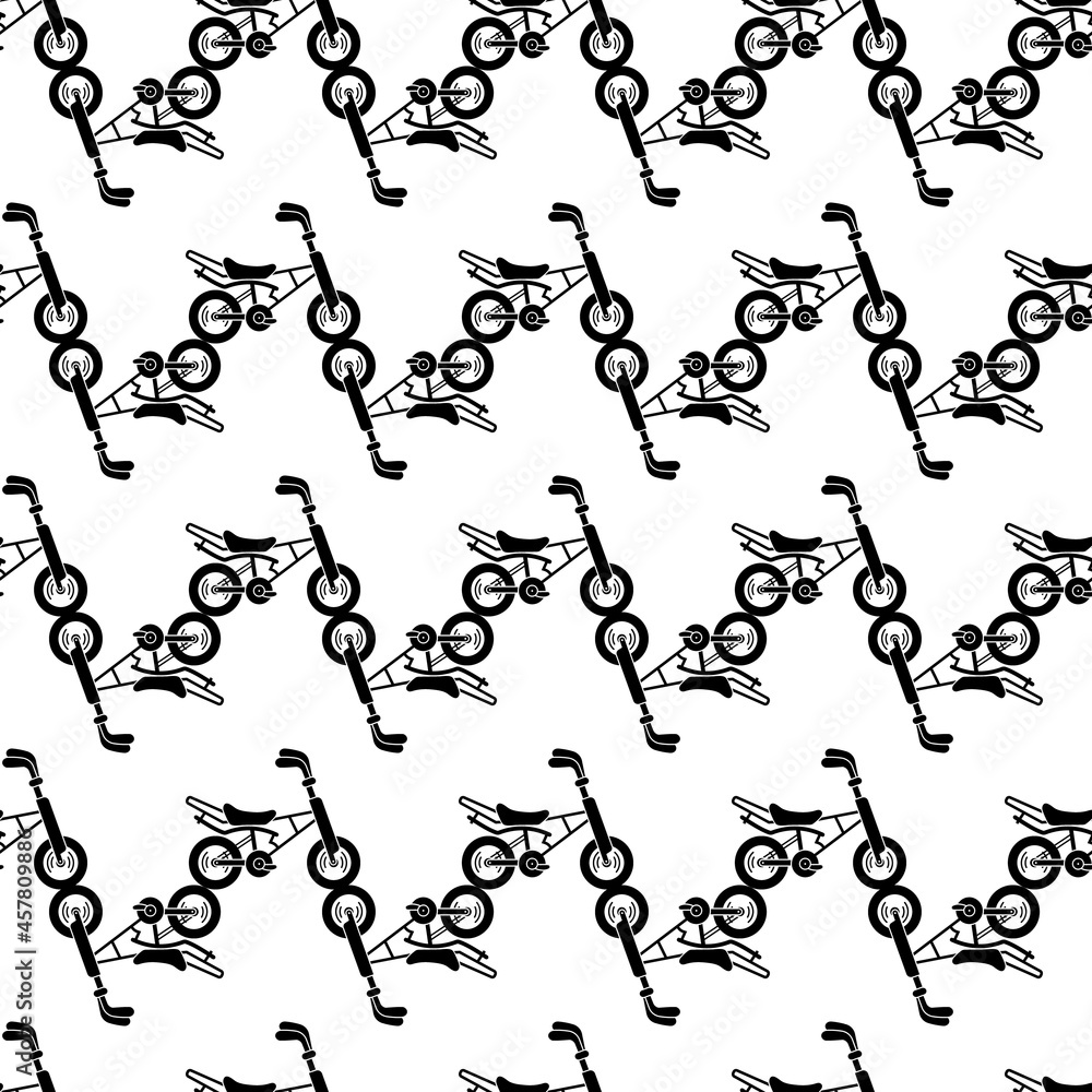 Poster bicycle pattern seamless background texture repeat wallpaper geometric vector