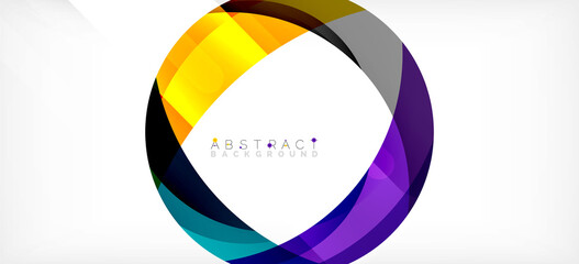 Color circle shapes, minimal geometric background. Trendy dynamic composition. Vector Illustration For Wallpaper, Banner, Background, Landing Page