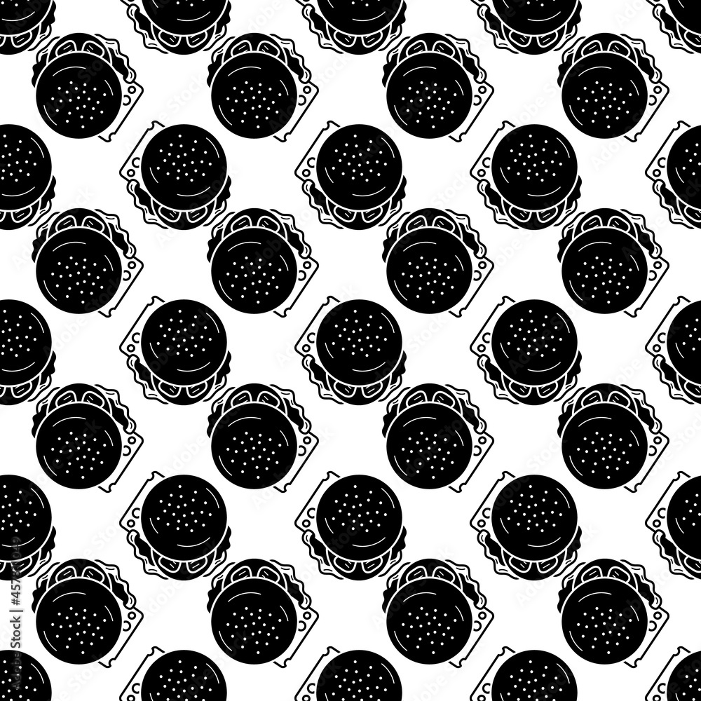 Poster top view cheeseburger pattern seamless background texture repeat wallpaper geometric vector