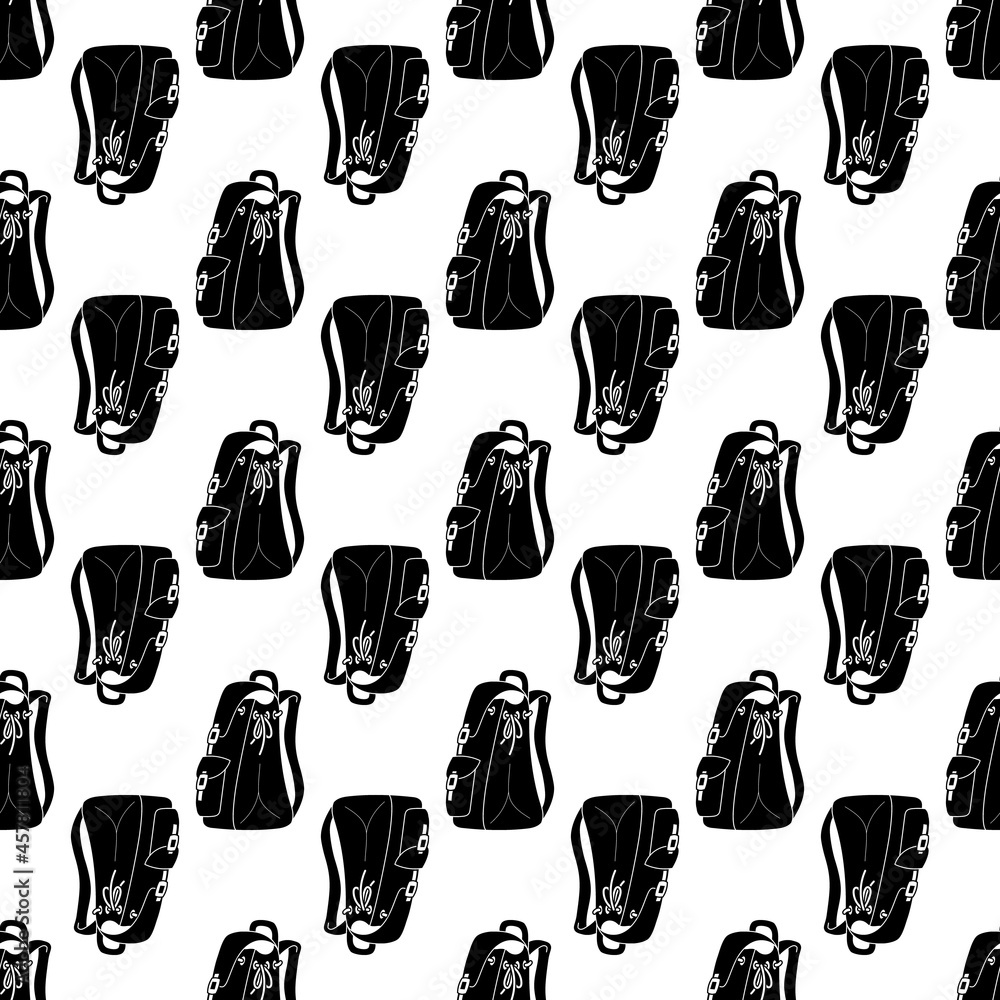 Poster backpack pattern seamless background texture repeat wallpaper geometric vector