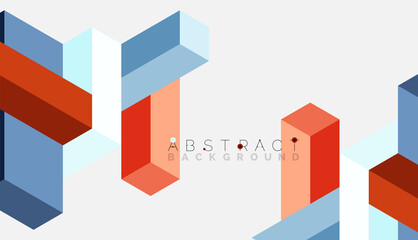 Abstract background. 3d cubes, cubic elements and blocks. Techno or business concept for wallpaper, banner, background, landing page