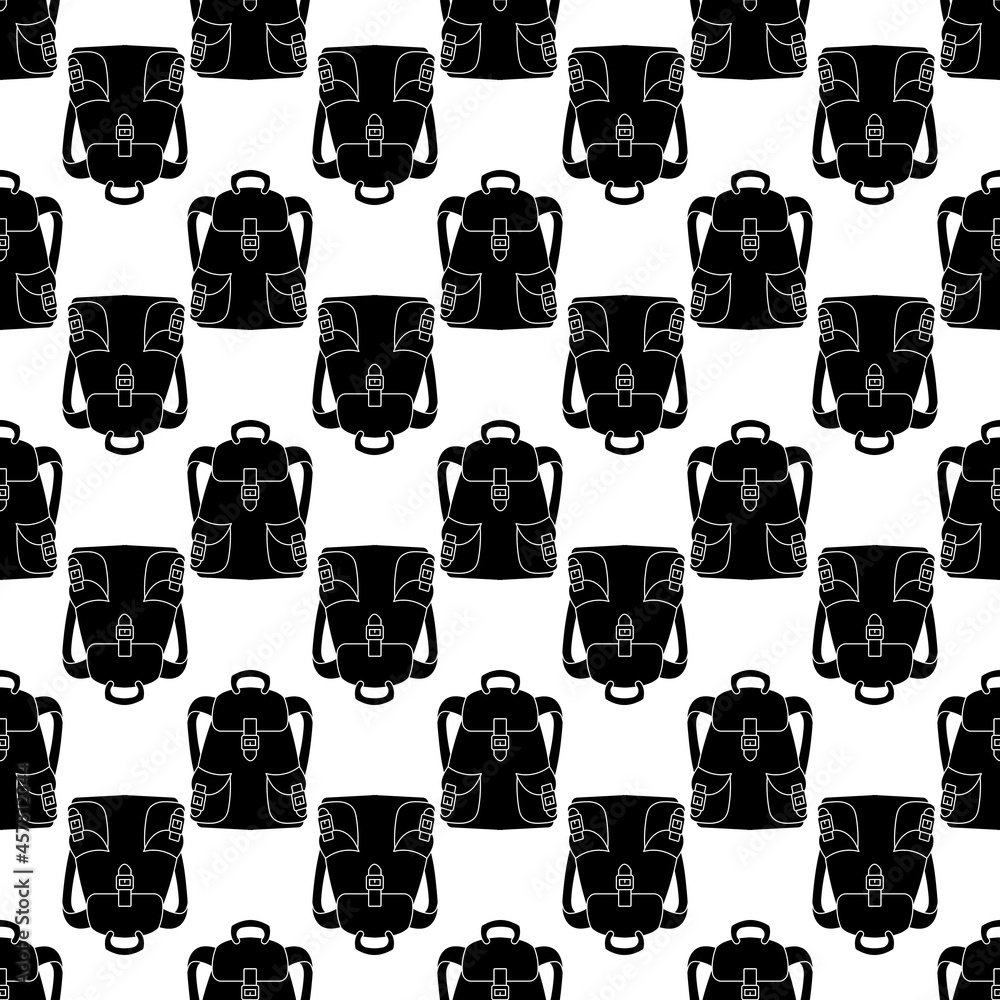 Poster old backpack pattern seamless background texture repeat wallpaper geometric vector