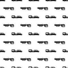 Car camp trailer pattern seamless background texture repeat wallpaper geometric vector