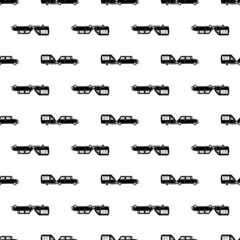 Car camp trailer pattern seamless background texture repeat wallpaper geometric vector
