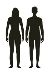 Man and woman silhouette. vector
