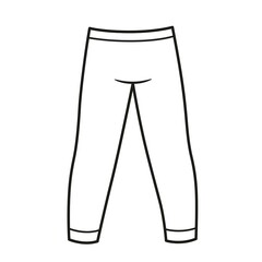 Tight leggings outline for coloring on a white background