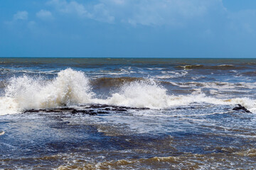 waves on the beach, Anjuna Beach, Goa, India