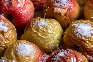 The Oven baked apples with a sugar