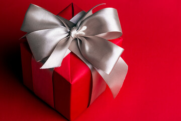 gift box on red background