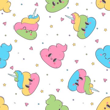 Kawaii Rainbow Unicorn Poop Pattern