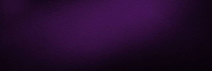 Elegant dark purple background with black shadow border and old vintage grunge texture. Banner design.