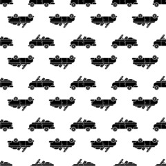 Rap retro car pattern seamless background texture repeat wallpaper geometric vector