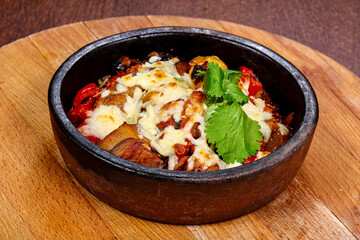 Roasted Pork and vegetables with cheese