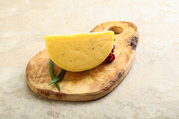 Hard cheese brick with walnut