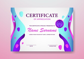 elegant and modern certificate of appreciation design template