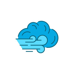 Windy weather color line icon. Editable stroke.