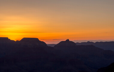 sunset in the grand canyon