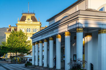 Obraz premium The Historic Post Office and Drinking Hall of Bad Ischl, Salzkammergut, Upper Austria, Austria, Europe 10.09.2021