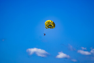 seascape , with chutist in the sky and bare water , Adriatic Sea 