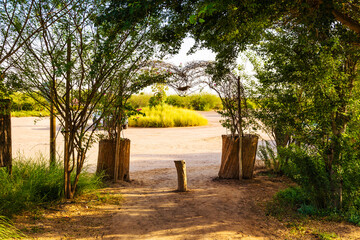 A heart shape entrance welcoming visitors at Love lake Al Qudra Dubai.