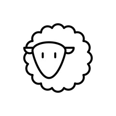 Cartoon sheep thin line icon, mutton. Modern vector illustration.