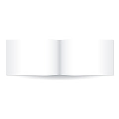 Blank white half-fold horizontal rectangle brochure or leaflet mockup template.