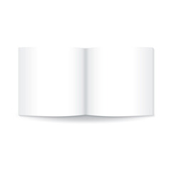 Blank white half-fold square brochure or leaflet mockup template.