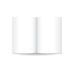 Blank white half-fold vertical rectangle brochure or leaflet mockup template.
