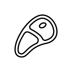 Meat steak thin line icon. Modern vector illustration of beef meat.