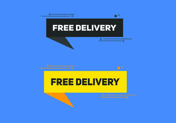 Free delivery label sign icon template
