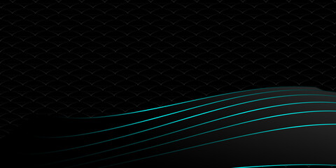 Luxury black background with blue lines