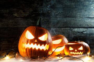 Halloween pumpkins head jack o lantern