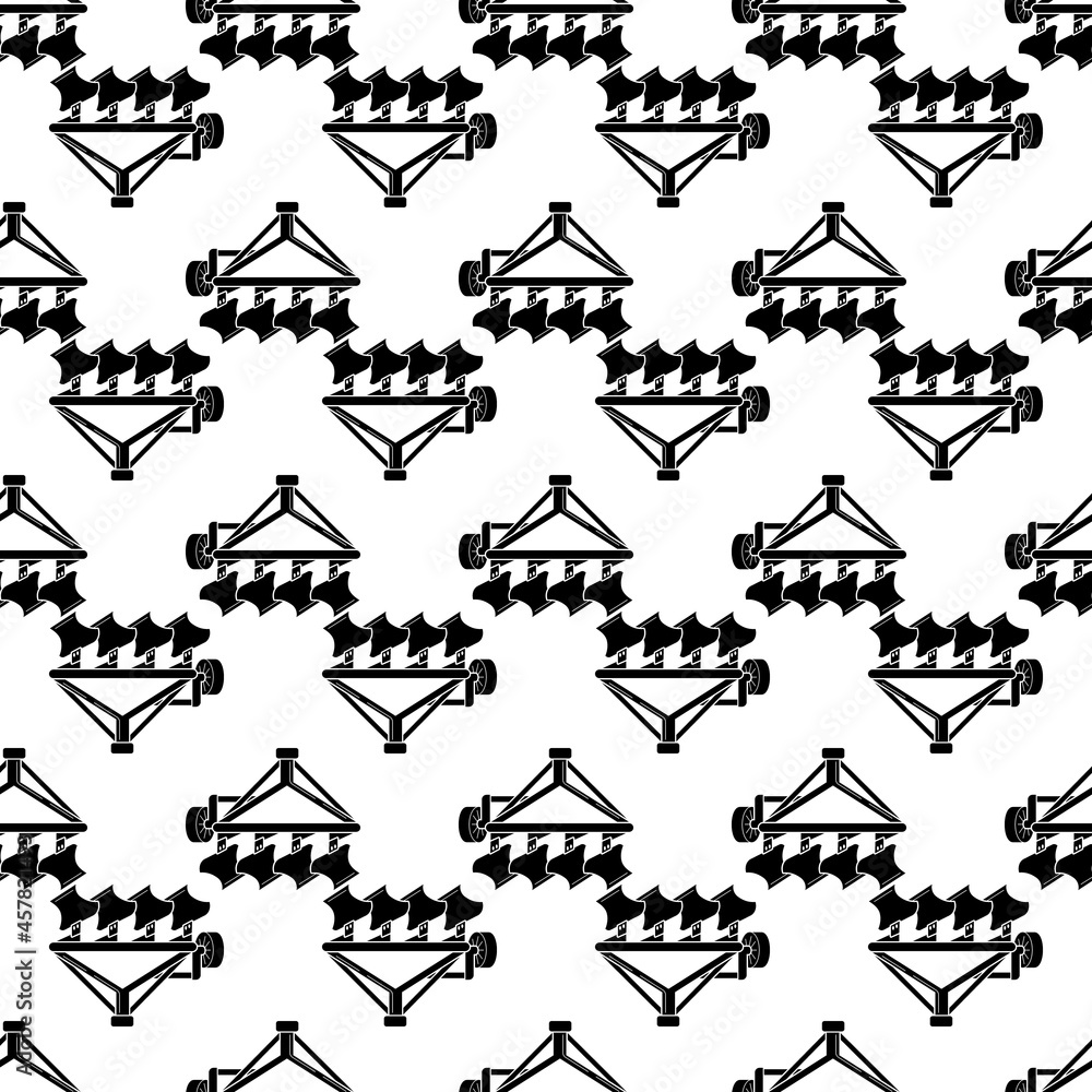 Poster tractor plowing pattern seamless background texture repeat wallpaper geometric vector