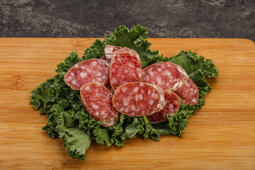 Iberian pork Fuet sausage slices