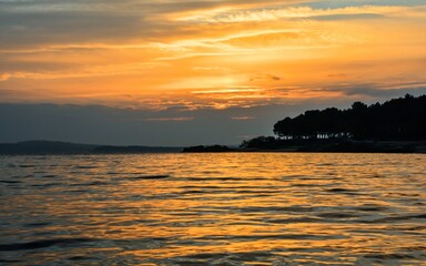 sunset over the river