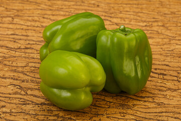 Green sweet bell pepper heap