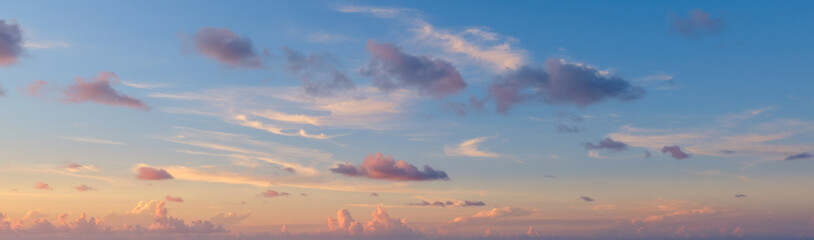 Beautiful colored cloudy evening sky.  Abstract sky background.