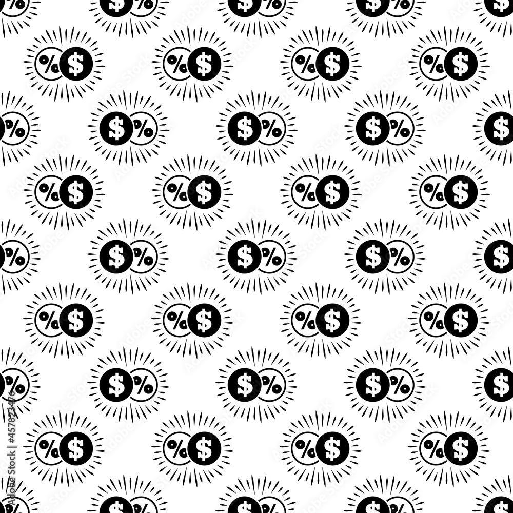 Poster dollar percent coin pattern seamless background texture repeat wallpaper geometric vector