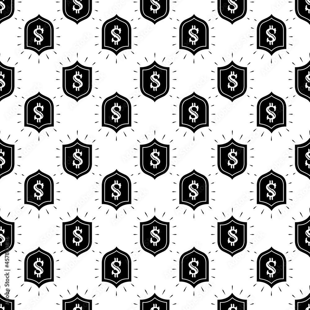 Poster dollar shield pattern seamless background texture repeat wallpaper geometric vector