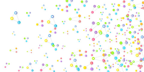 Social media marketing icons internet tags target