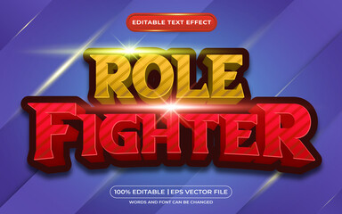 Role fighter 3d editable text effect game style