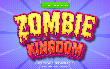 Zombie kingdom editable text effect cartoon style