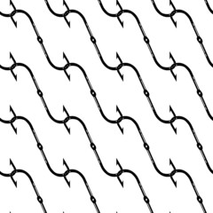New fishing hook pattern seamless background texture repeat wallpaper geometric vector